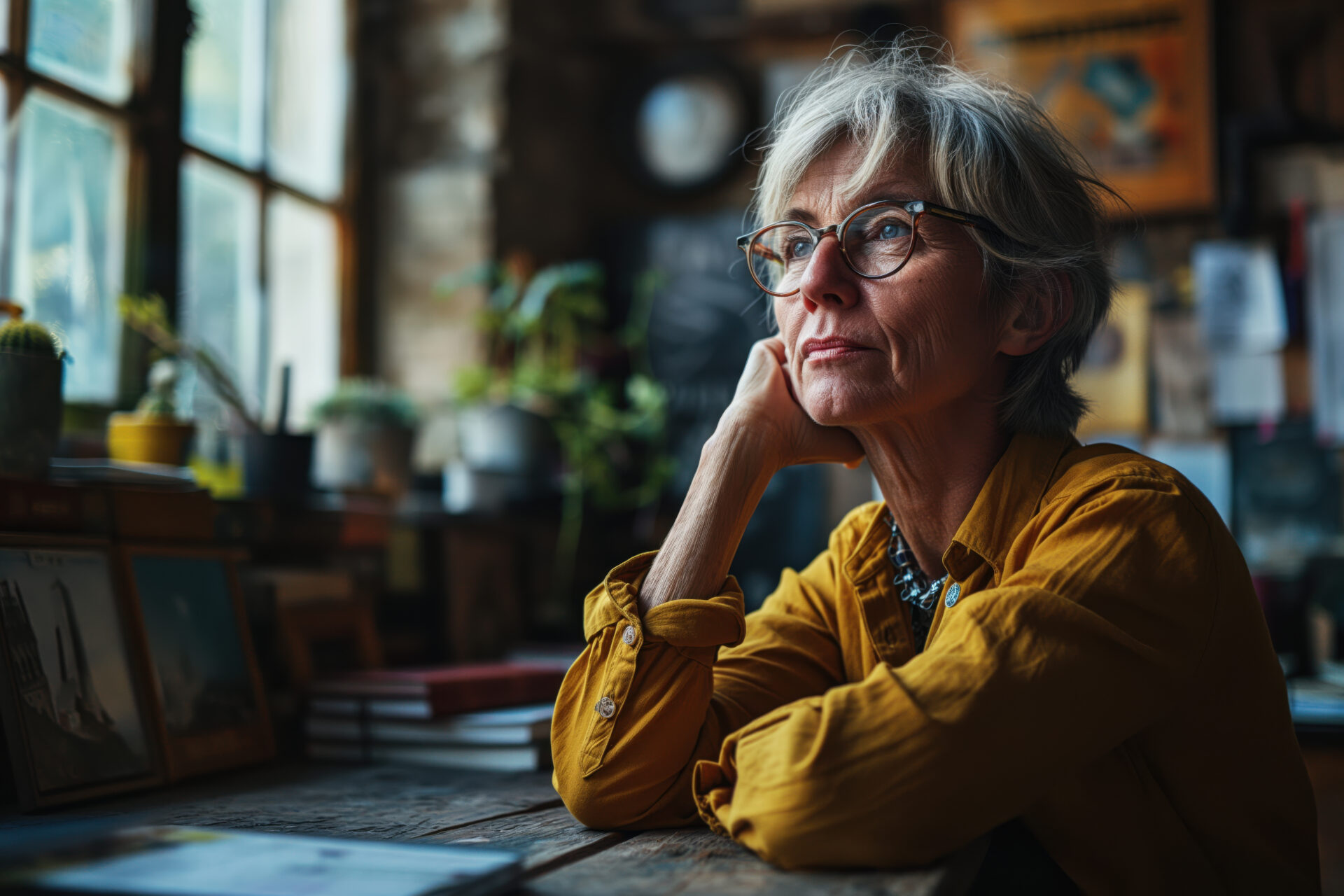 Seniorin denk nach