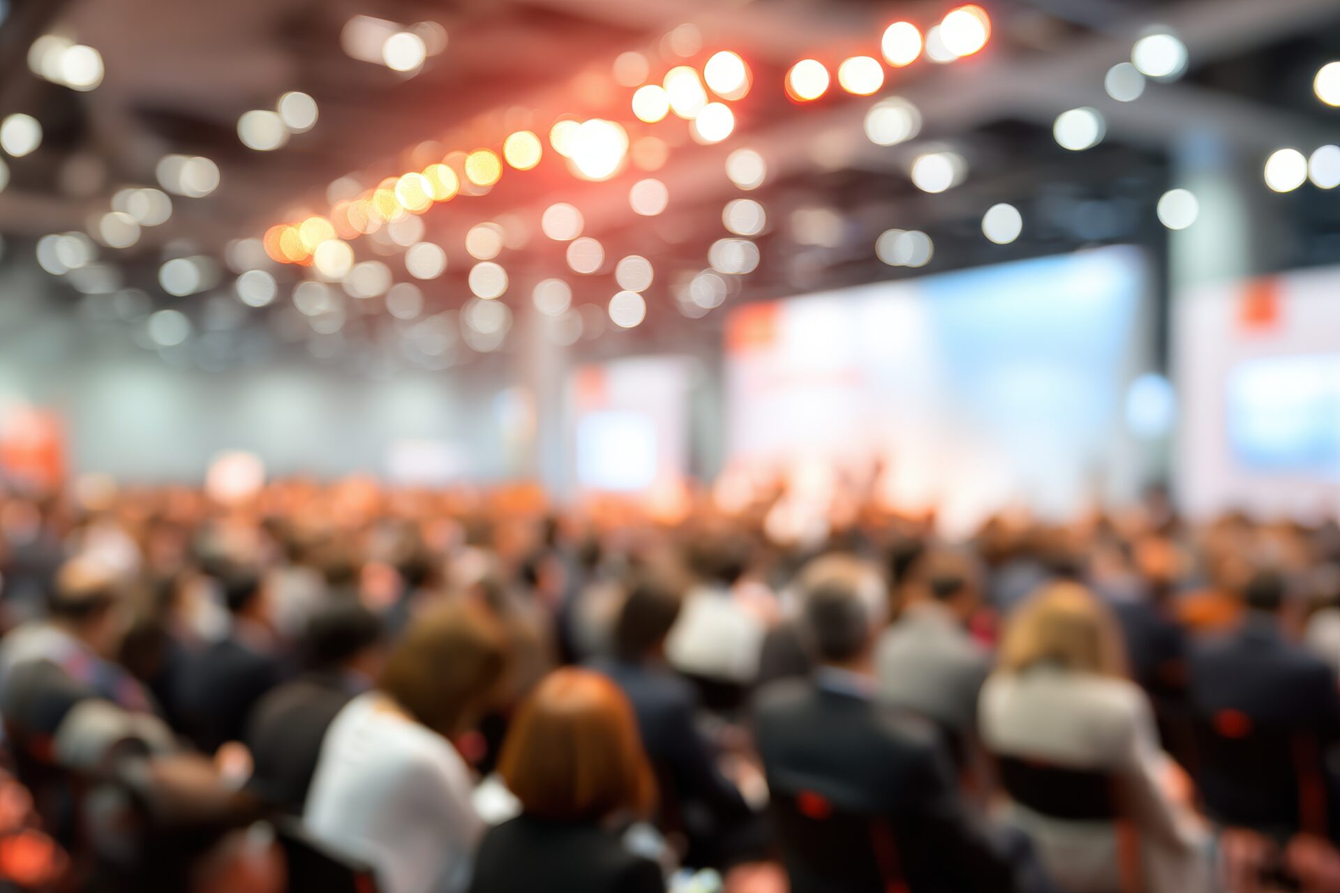 Abstract blurred background with a bokeh effect for a scientific conference theme